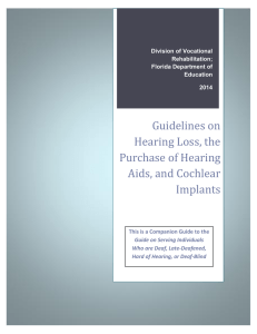 Guidelines on Hearing Loss, the Purchase of Hearing Aids, and