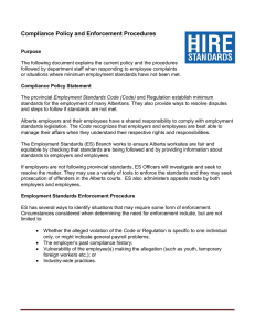 Employment Standard Compliance Policy and Enforcement
