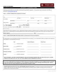 University Clearance Form