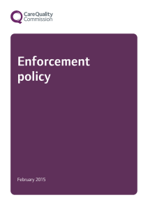 Enforcement policy - Care Quality Commission