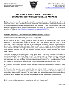 wood roof replacement ordinance: community meeting questions