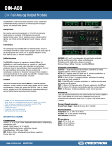 Spec Sheet: DIN-AO8 - DIN Rail Analog Output Module