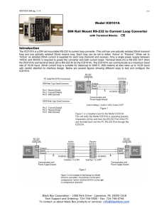 Model ICD101A DIN Rail Mount RS-232 to Current Loop