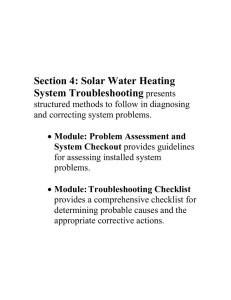 Solar Water Heating System Troubleshooting