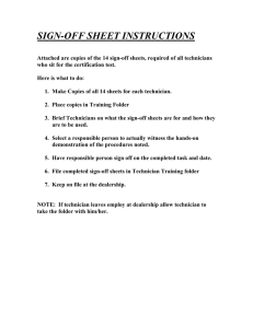 SIGN-OFF SHEET INSTRUCTIONS