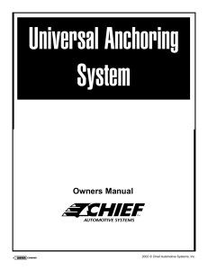 Owners Manual - Chief Automotive Technologies