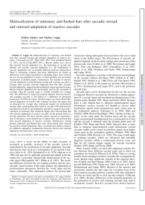 Mislocalization of stationary and flashed bars after saccadic inward