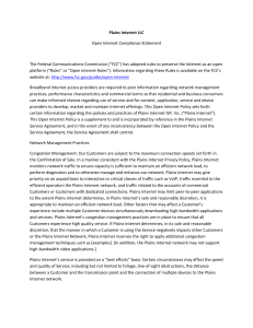 Plains Internet LLC Open Internet Compliance Statement The