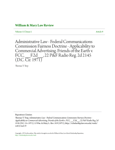 Federal Communications Commission Fairness Doctrine