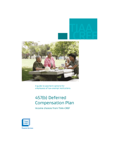Section 457(b) Deferred Compensation Plan Distribution Options for