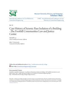 Case History of Seismic Base Isolation of a Building â•fiThe Foothill