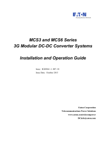 MCS3 and MCS6 Series 3G Modular DC-DC Converter