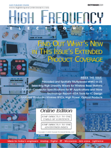 High Frequency Electronics — October 2009 Online Edition