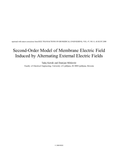 Second-order model of membrane electric field induced by