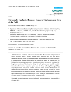 Chronically Implanted Pressure Sensors: Challenges and State of