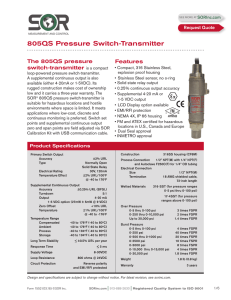 805QS Pressure Switch-Transmitter