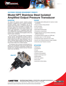 Model SPT Stainless Steel Isolated Amplified Output Pressure