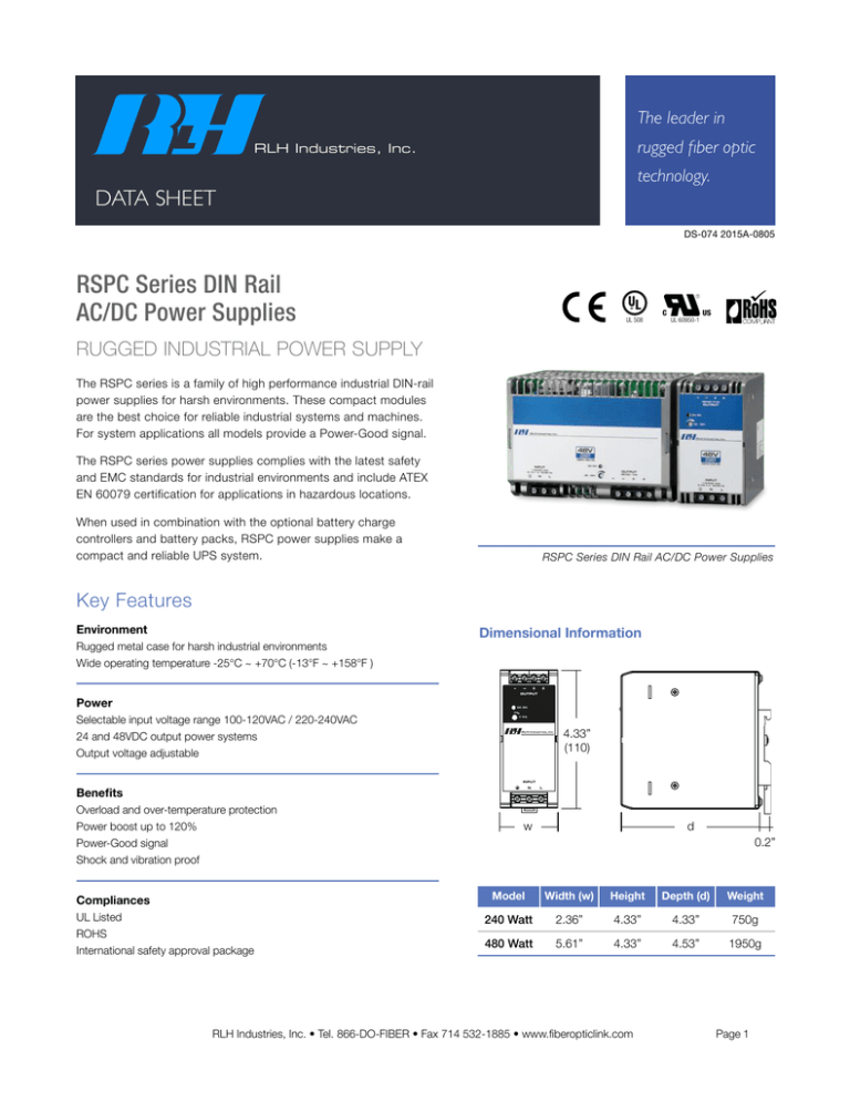 data sheet - RLH Industries, Inc.