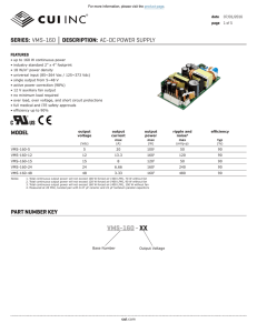 VMS-160 Datasheet - AC-DC POWER SUPPLY | CUI Inc