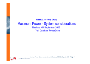 Maximum Power - System considerations