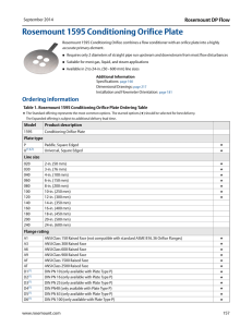 Rosemount 1595 Conditioning Orifice Plate