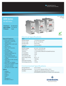 ADN Series Electrical Specifications Environmental Specifications