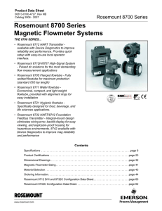 Rosemount 8700 Series Magnetic Flowmeter Systems