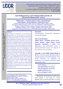 Anti-Inflammatory and Antimicrobial activity of Flacourtia Ramontchi