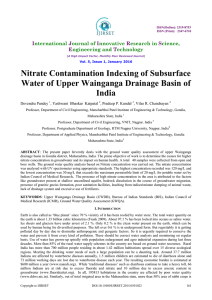 Nitrate Contamination Indexing of Subsurface Water of