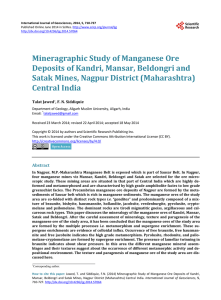 Mineragraphic Study of Manganese Ore Deposits of Kandri, Mansar