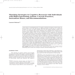 Matching Strategies in Cognitive Research with Individuals with