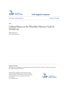 Cultural Biases in the Weschler Memory Scale iii