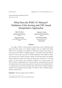 What Does the WISC-IV Measure? Validation of the Scoring and