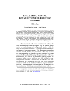 evaluating mental retardation for forensic purposes