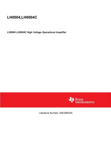 LH0004 LH0004C High Voltage Operational