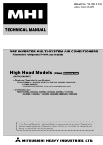 TECHNICAL MANUAL High Head Models  Heat pump type