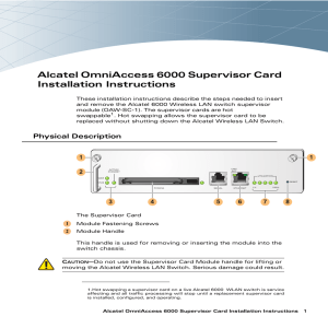 OmniAccess 6000 Supervisor Card Installation Guide