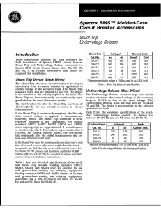 Spectra RMS TM Molded-Case Circuit Breaker Accessories Shunt