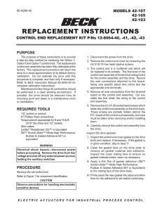 replacement instructions - Beck Electric Actuators