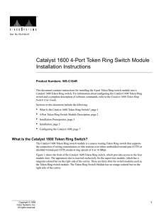 Catalyst 1600 4-Port Token Ring Switch Module Installation