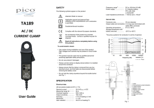 TA189 30 A Current Clamp User`s Guide