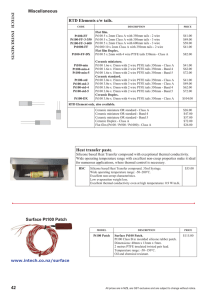 RTD temperature probes - Intech NZ Catalogue 2016