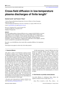 Cross-field diffusion in low-temperature plasma discharges of finite