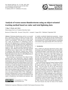 Analysis of warm season thunderstorms using an object