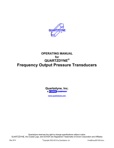 Frequency Output Pressure Transducers