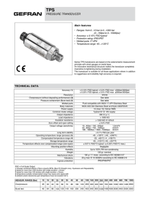 pressure transducer technical data