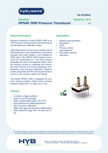 HPSAV 3000 Pressure Transducer