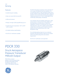 Aerospace Pressure Transducer – PDCR 330 Series