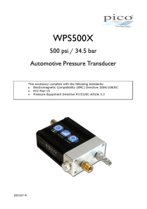 WPS500X Pressure Transducer User`s Guide