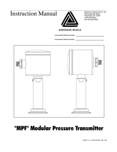 Instruction Manual "MPF" Modular Pressure Transmitter